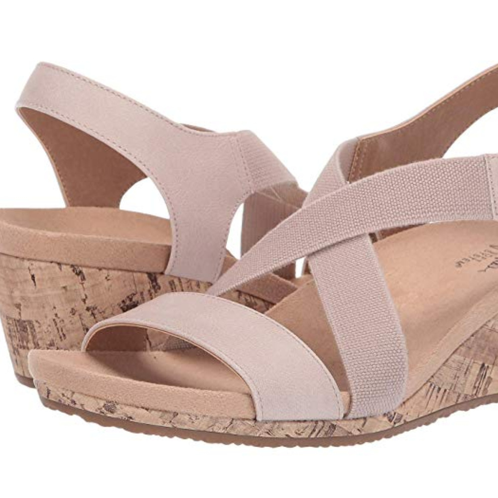 LifeStride Mexico Nude Wedge Sandal - NEW in Box